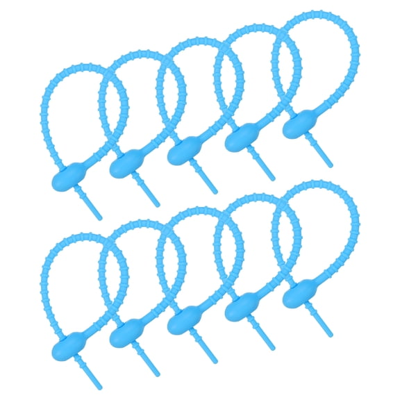 30 Pack Reusable Silicone Ties, 7 Inch Cable Ties, Bread Ties Sea Blue