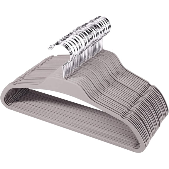 30 Pack Rubberized Hangers with Non-Slip Grip, Durable Plastic Hangers for All Clothes, Ultra-Slim Notched Design & 15.7'' Wide