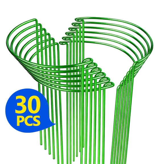 30 Pack Rustproof Metal Peony Plant Support Stakes, Half Round Curved Flower Holders for Peonies, Hydrangeas, Tomatoes, Indoor & Outdoor Garden Plant Support Supplies