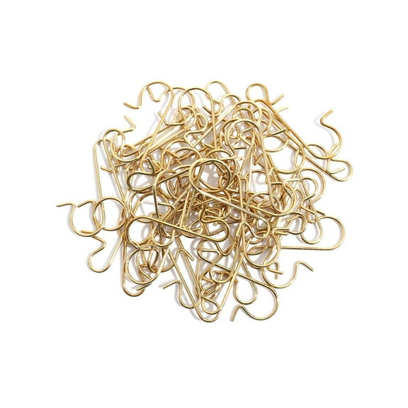 30-Pack S-Hooks for Christmas Tree, Ornaments & Stockings, Heavy Duty Metal Hangers for Holiday Decor, Multi-Functional Display Hooks Gold