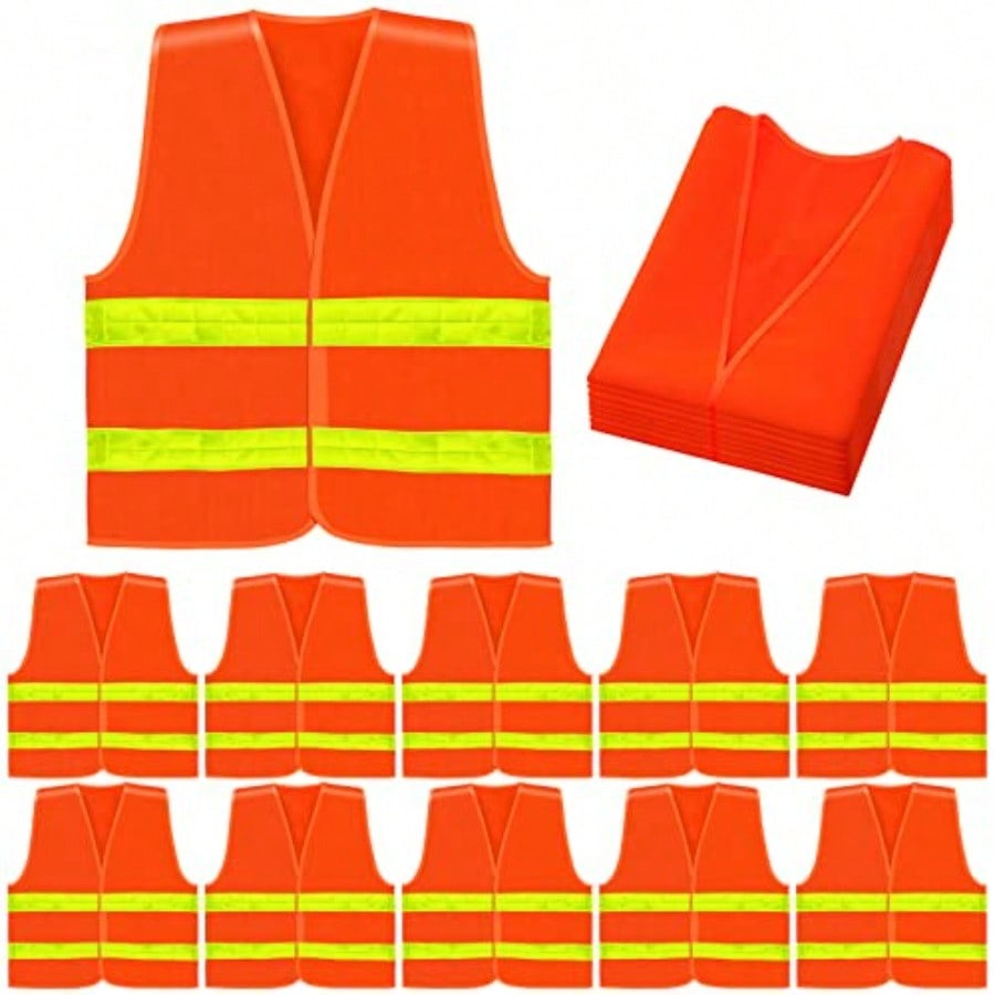 30 Pack Safety Vest Bulk With Reflective Strips High Visibility ...