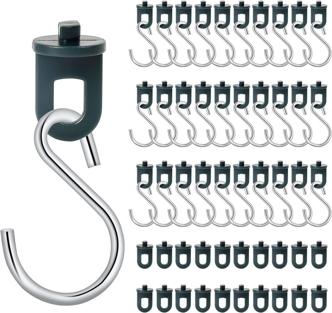 30 Pack Screw Hook QHanger Hooks for Outdoor String Lights, Hanging Eye Iron Hooks Christmas
