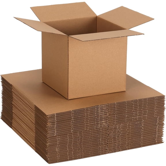 30-Pack Shipping Boxes 6x6x6 Inches, Brown | Corrugated Cardboard Box for Business Packing, Shipping, and DIY, Easy to Fold and Assemble
