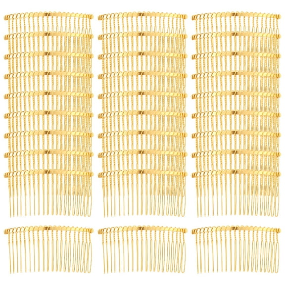 30 Pack Silver Metal Hair Side Combs Plain Slide Barrettes with 20 Teeth DIY Decorative French Headpieces Bun Holder Wire Comb Hair Clips Crafts Accessories for Women Girls Wedding Brides Veil