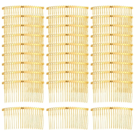 30 Pack Silver Metal Hair Side Combs Plain Slide Barrettes with 20 Teeth DIY Decorative French Headpieces Bun Holder Wire Comb Hair Clips Crafts Accessories for Women Girls Wedding Brides Veil