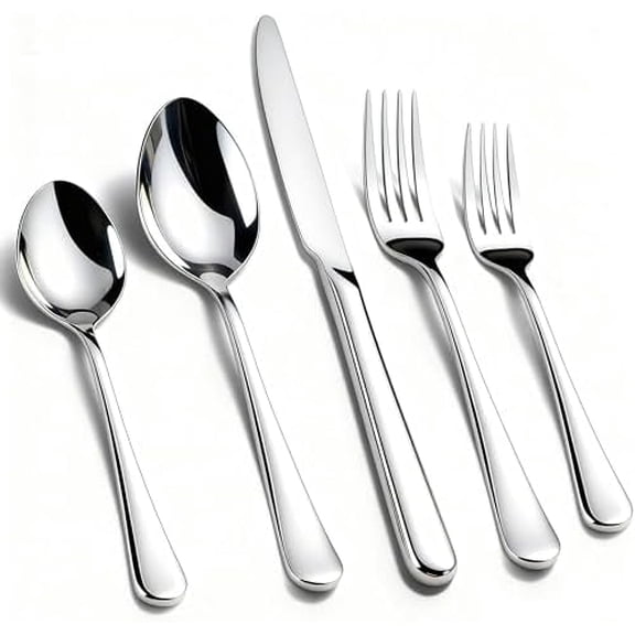 30 Pack Silverware Set for 6, Food-Grade Stainless Steel Flatware Set, Heavy Duty Mirror Polished Cutlery Utensils Set with Knives Spoons and Forks Set for Home Kitchen Restaurant Wedding