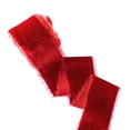 thumbnail image 1 of THEGLY Red Velvet Ribbon 2 Inch x 3 Yards Frayed Vintage Velvet Ribbon for Gift Wrapping Christmas Tree Ornament Invitation Bouquet Wreath Craft Bows Making Wedding Home Decor, 1 of 6
