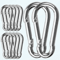 thumbnail image 1 of 30 Pack Sliver Spring Hook, Zinc-Galvanized Steel Carabiner Small M4x40MM Carabiners for Backpacks or Key Chains, Silver Quick Link Snap Spring Clip Hook for Ropes, Pet, Indoor and Outdoor Equipment, 1 of 5