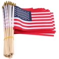 thumbnail image 1 of 30 Pack Small American Flags on Stick 5x8 Inch Mini US Flags American Hand Held Stick Flags Spear Top 30 PACK, 1 of 7
