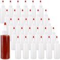 thumbnail image 1 of 30 Pack Small Plastic Squeeze Condiment Bottles with Red Tip Cap, 4 Ounce Squirt Bottle For Ketchup, BBQ, Sauces, Syrup, Condiments, Dressings, Arts and Crafts, 1 of 4