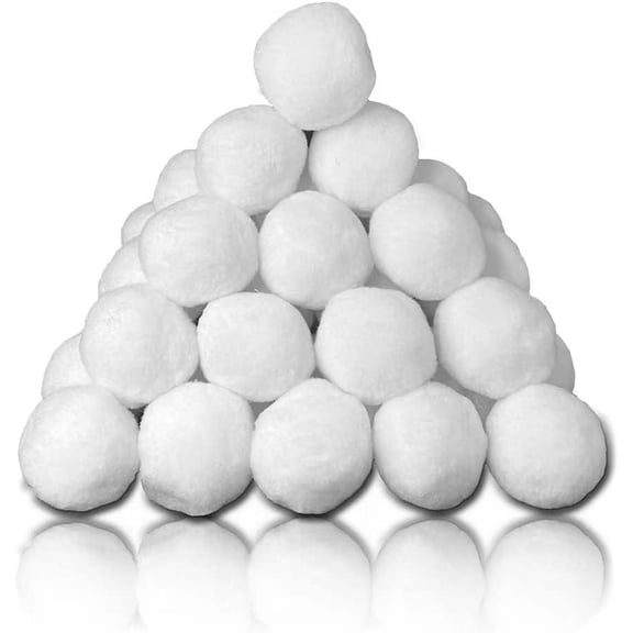 30 Pack Snow Fight Balls 3 Inch Large Size Christmas & Winter Holiday Realistic Fake Snow Toys for Indoor & Outdoor Snow Fight & Toss Game