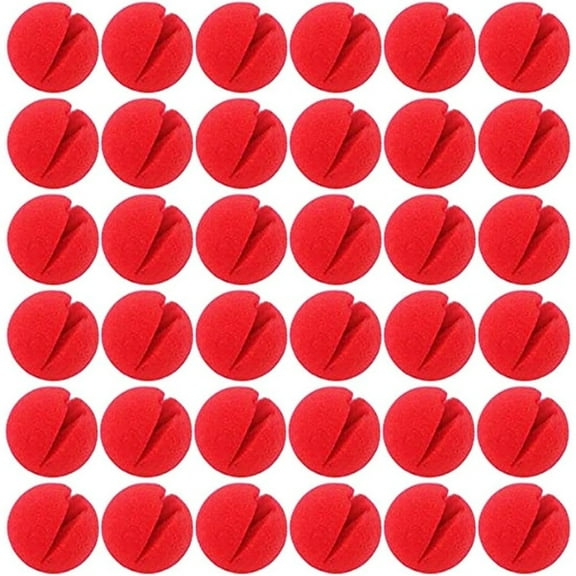 30-Pack Soft Red Sponge Nose Accents  Comfortable Fit, 2-Inch Diameter, for Themed Events & Group Activities