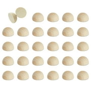 30 Pack Split Wood Balls for Crafts, 1.5-Inch Unfinished Half Wooden Beads for Art Supplies