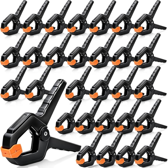 30 Pack Spring Clamps, Balloon Arch Clips, Backdrop Clips, 3.5 inch Heavy Duty Clip Plastic Spring Clip, Hand Wood Clamp for Woodworking, Small Clamp for Crafts, Tarp, Hanging, Table, Pool Cover