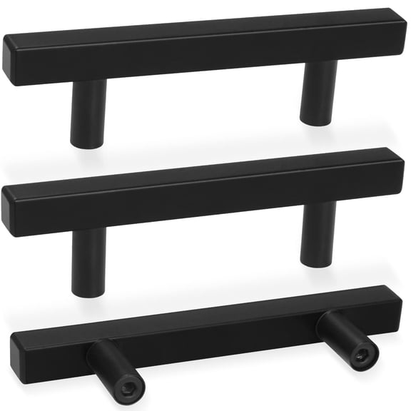 30 Pack Square Cabinet Handles Matte Black 3 In Hole Center 5 Inch Length Stainless Steel Hardware
