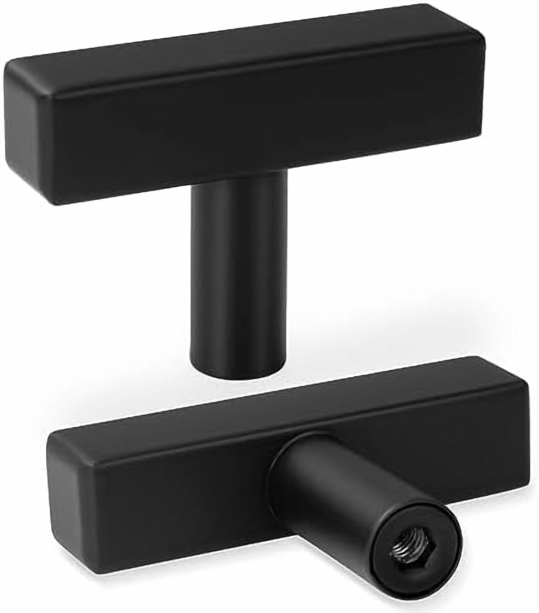 30 Pack Square Cabinet Knobs Matte Black Drawer Knobs 2" Length, Single Hole Kitchen Knobs for Cabinet Pulls, Stainless Steel Cabinet Handles for Bedroom Bathroom Office