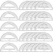30 Pack 6 inches 180 Degree Clear Plastic Protractors, Student Math Geometry Drawing Tool for Classroom School Use
