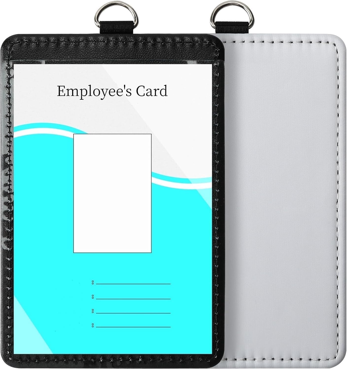 30 Pack Sublimation Blank Clear Genuine Leather ID Badge Holder DIY Heat Transfer Print Vertical ID Card Holders for Badges Waterproof Name Tag Holders for Coach Office Employees Students