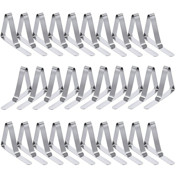 30 Pack Tablecloth Clips,Flexible Stainless Steel Table Cloth Cover Clamps,Rust Proof Table Clips,Table Cloth Holders For Picnic,Graduation Party,Home,Restaurants & Dining Tables(3x1.77")(Silver)