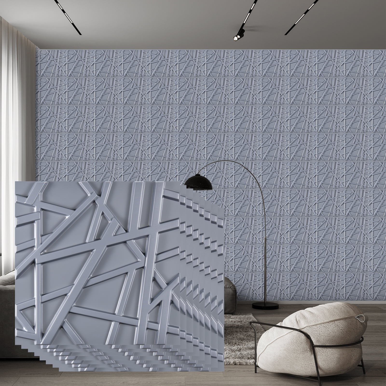 30 Pack Textured 3D Wall Panels for Interior Wall Decor, PVC Decorative ...