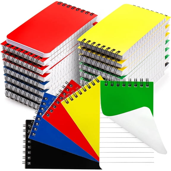 30 Pack Top Spiral Memo Pads, 3"x5" Lined Pocket Notebook Mini College Ruled Paper 75 Sheets/150 Pages, Wirebound Small Steno Pads for Home, Office, Assorted Colors