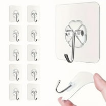 30-Pack Transparent Adhesive Wall Hooks – Heavy-Duty Reusable No-Drill Sticky Hangers for Towels, Keys, Kitchen, Bathroom & Home Office Organization