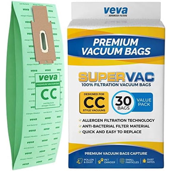 30 Pack Type CC Vacuum Bags for Oreck XL, XL5, XL7, XL21, 2000, 3000, 4000, 7000, 8000, 9000 Upright Vacuum Cleaner, Hypo-Allergenic Bags$$Household Cleaning Products & Supplies