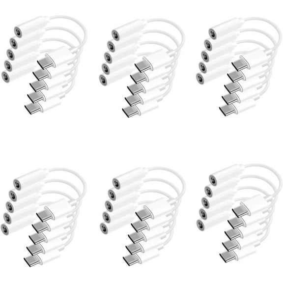 30 Pack USB C to 3.5mm Headphone Jack Adapter for iPhone 16/16 Pro/15/15 Pro/Pro Max/Plus, Type C Aux Audio Dongle Cable Cord Compatible with iPad, Samsung Galaxy S23/S23/S22/S21Ultra, MacBook,Note