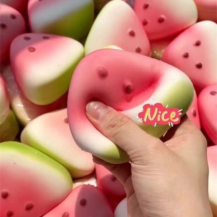 30 Pack Watermelon Squishy Stress Toys, Soft Slow Rise Squeeze Fidget Sensory Desk Toys, Cute Watermelon Slice Decompression Squishies for Stress Relief