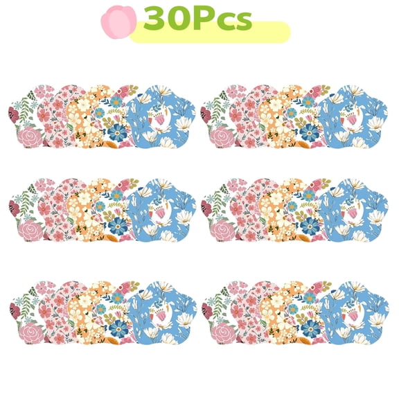 30 Pack Waterproof CGM Patches for Dexcom G7, Flower Sensor Covers Adhesive Tapes for Stelo, Latex-Free Nonwoven Pre-Cut Tapes, Sweatproof Long-Lasting Adhesion for Daily Wear