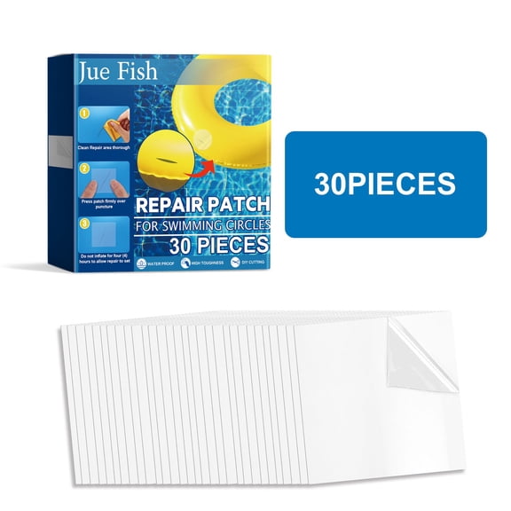 30 Pack Waterproof Vinyl Repair Patches – Self-Adhesive Clear Puncture Patch Kit for Inflatable Pool Toys Air Mattresses & Floats