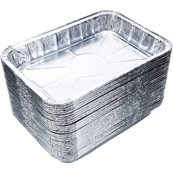 (30-Pack) Weber Grills Compatible Drip Pans, Bulk Package, Aluminum Foil BBQ Grease Pans, 7.5" x 5"