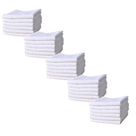 30 Pack White Hand Towels Quick Drying Lightweight Soft Microfiber Gym Towels 9.9x9.9 inch Absorbent MultiPurpose Camping Towel for SPA,Hotel and Bathroom