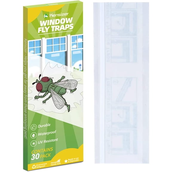 30-Pack Window Fly Traps for Indoors, Paper Sticky Strips, Fly Catcher Clear Windows Trap for Home, House Fly Killer Lady Bug Traps