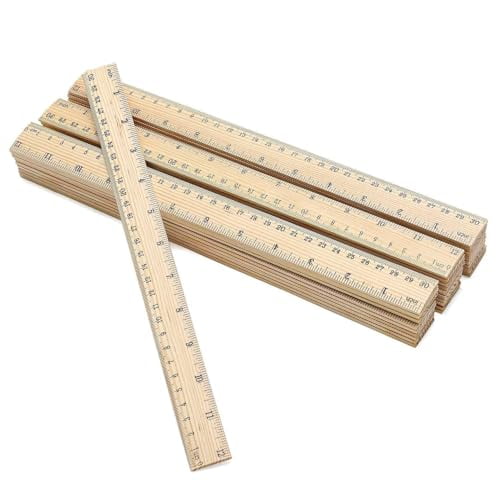 30 Pack Wooden Ruler 12 Inch Rulers Bulk Wood Measuring Ruler Office ...
