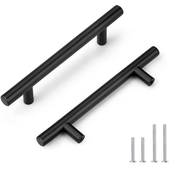 30 Pack Zoizocp Cabinet Hardware Black Cabinet Pulls, 4 inch Hole Centers Drawer pulls, Stainless Steel Cabinet Handles for Kitchen Furniture