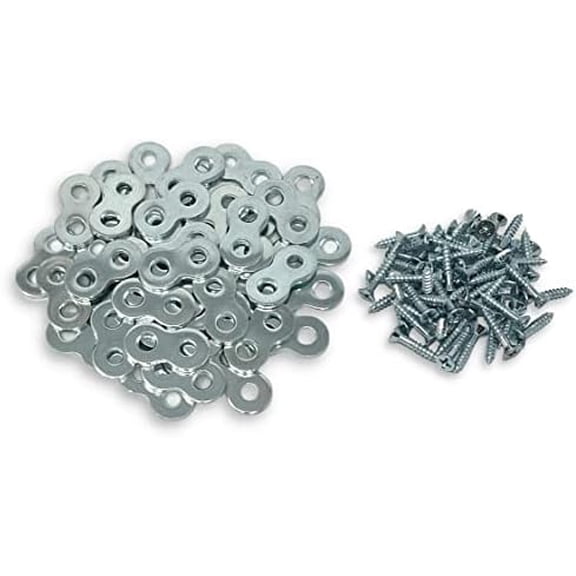 30-Pack with Screws - Heavy Duty Figure 8 Table Top Connector or Desk Top Fastener Clip - 12 Gauge Steel$$Office