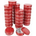 thumbnail image 1 of 30 Packs 1oz Red Round Tin Cans Screw Top Aluminum Cans, 1 of 7