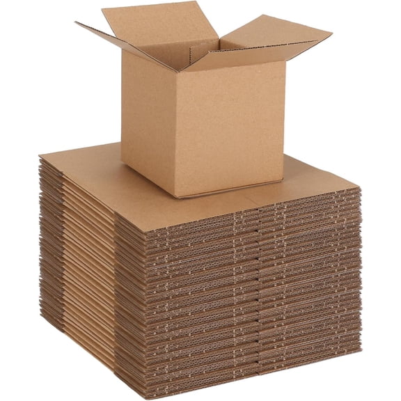 30 Packs 4x4x4 Shipping Boxes for Small Business, Corrugated Cardboard Boxes Bulk for Shipping Packing Mailing
