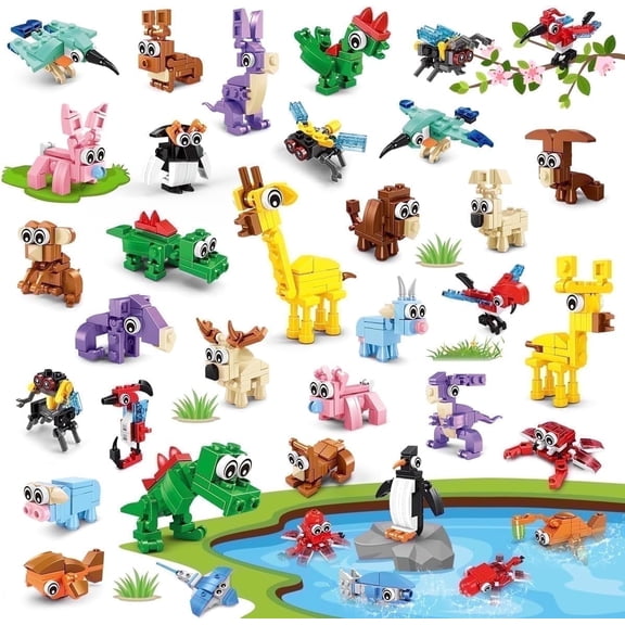 Insoon 30 Packs Mini Animal Crossing Building Block Sets, 810 PCS Party Favor Gifts for Kids 6+