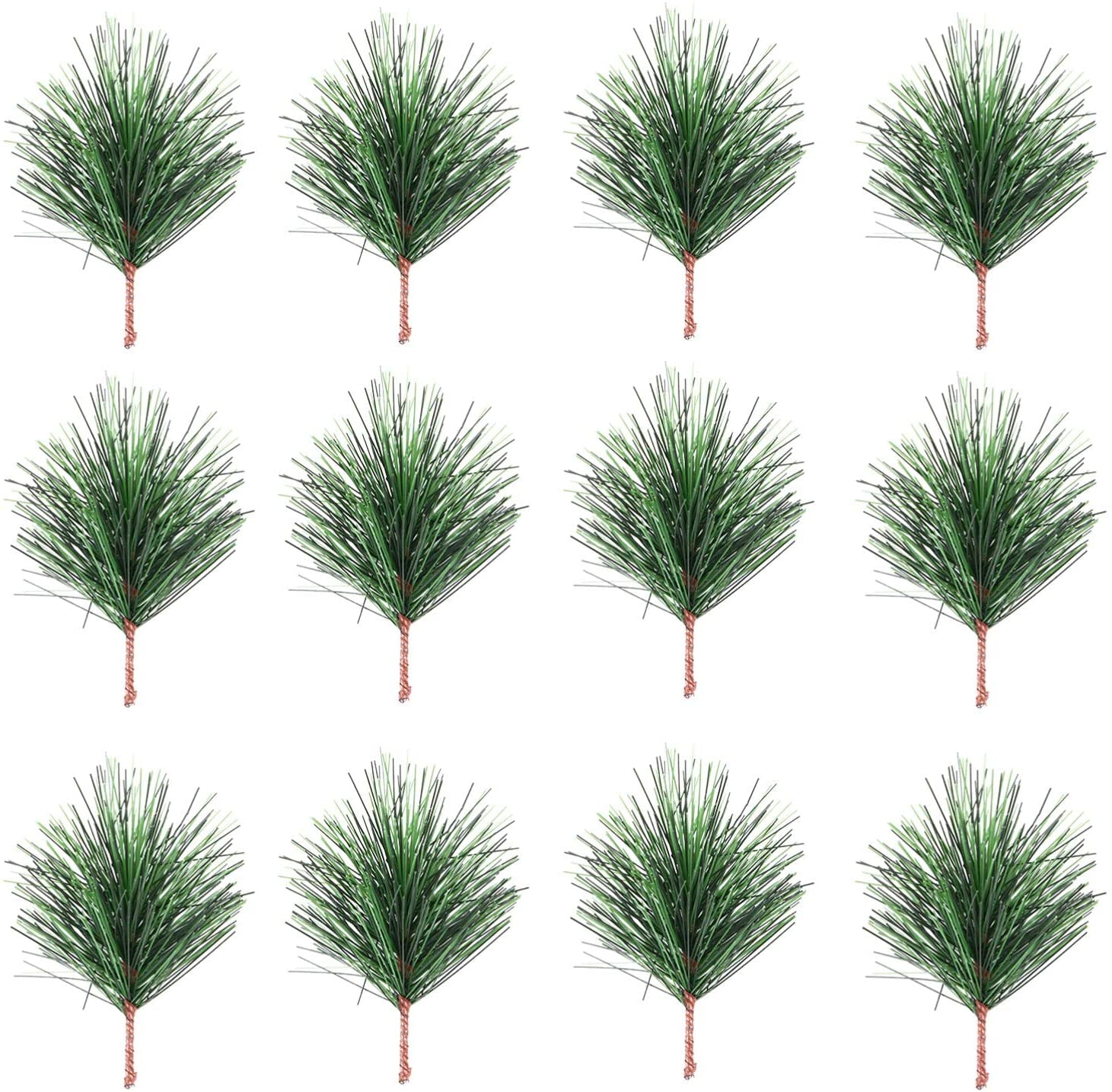 30 Packs Artificial Pine Needles Branches Garland7X5CMGreen Pine