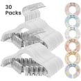 thumbnail image 1 of 30 Packs Baby Hangers Clothes Hangers Pants Hangers with Clips Kids Hangers with 6 Clothes Dividers Non-Slip White, 1 of 8