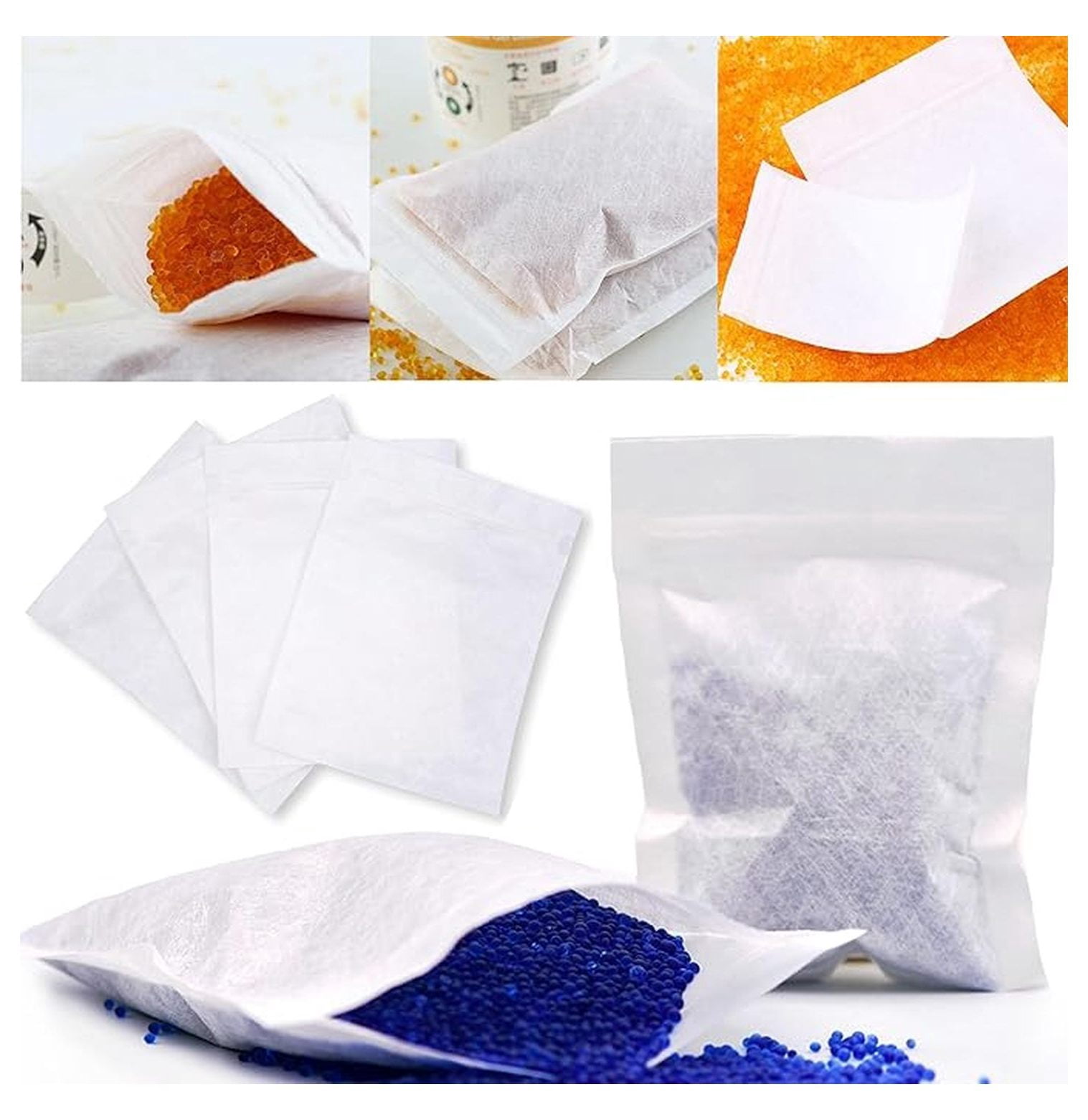 30 Packs Breathable Paper Bags, 6.3 by 8.2 Inch Zip Lock Storage Bags,for Storage, Silica Gel Beads, Desiccant, Jewelry, Samples
