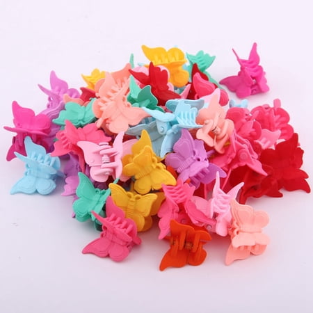 30 Packs Butterfly Hair Clips, Assorted Color Mini Claw Clips Hair Accessories for Kids Baby Girls Women, with Storage Box