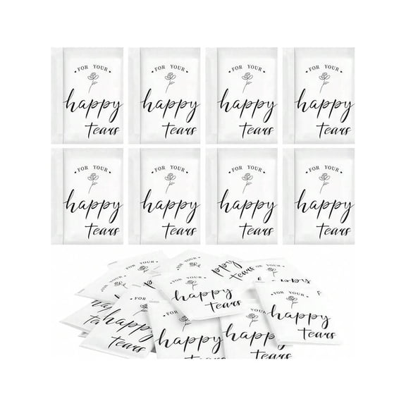 30 Packs Happy Tears Tissues For Wedding, 3 Ply Wedding Tissue Packs For Guests, Bulk Individual Pocket Tissue Packs For Welcome Favor Bags Wedding Gifts