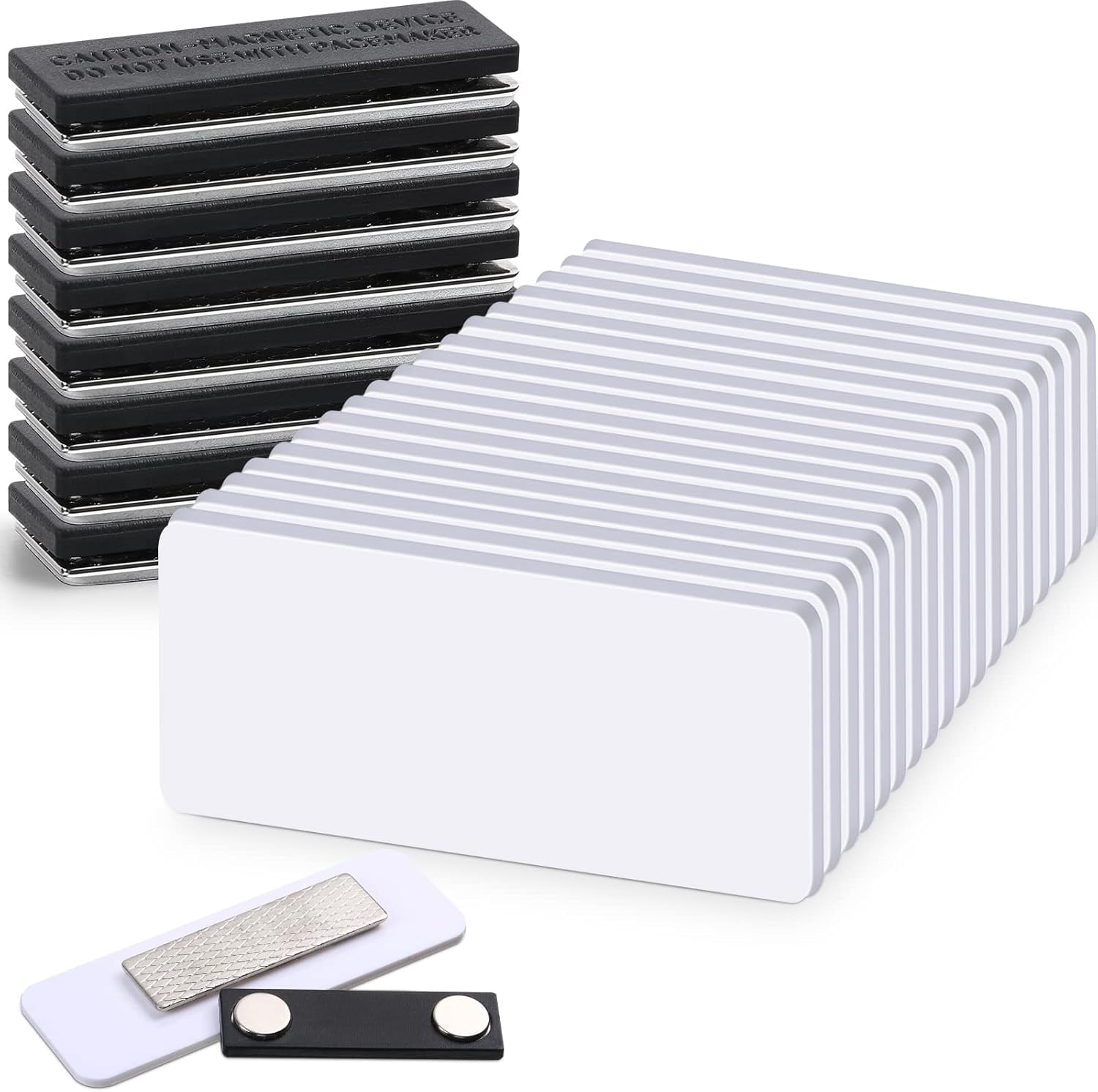 Reusable Id Tags 30 Packs Magnetic Name Tags with Magnetic Backing Blank Name Tags ...