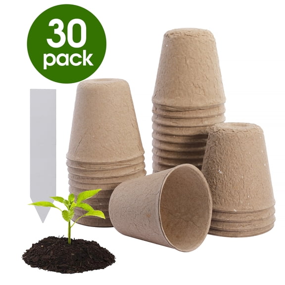 TUELETFU 3” Peat Pots with 100% Biodegradable Material (30 Pack)