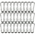 thumbnail image 1 of 30 Packs Spring Snap Hook M5 1.97inch Stainless Steel 304 Carabiner Clips Keychain Heavy Duty Quick Link Hook for Camping, Hiking, Outdoor and Gym, Small, 1 of 5