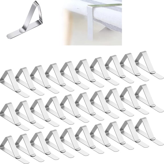 30 Pack Tablecloth Clips Stainless Steel Table Cloth Holder for Picnic Folding Tables Party Wedding Silver