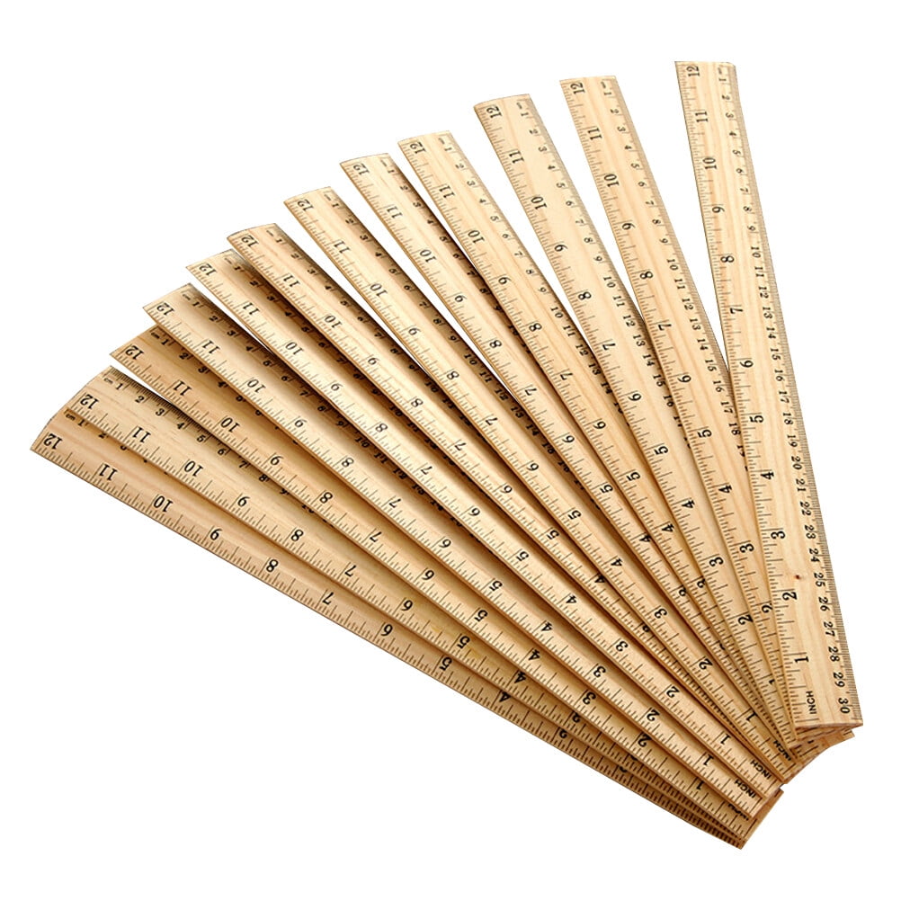 30 Packs Wooden Ruler 12 Inch Wood Measuring Scale Ruler Office and